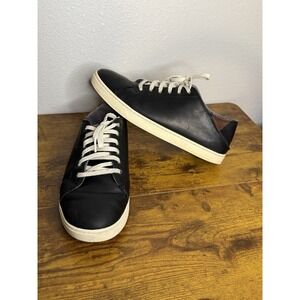 Olukai Kahu Eono Black Leather Shoes Lace Up Drop in Heel Sneakers Men's Size 10